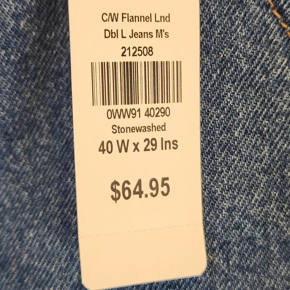 L.L.Bean Comfort Waist Flannel Lined Jeans Mens Size 40x29 Stonewashed Denim NWT